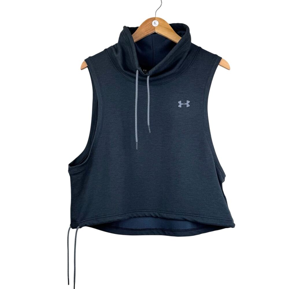 Under Armour NWT Featherweight Fleece Sleeveless Funnel Neck Pullover Sweater - Picture 9 of 16